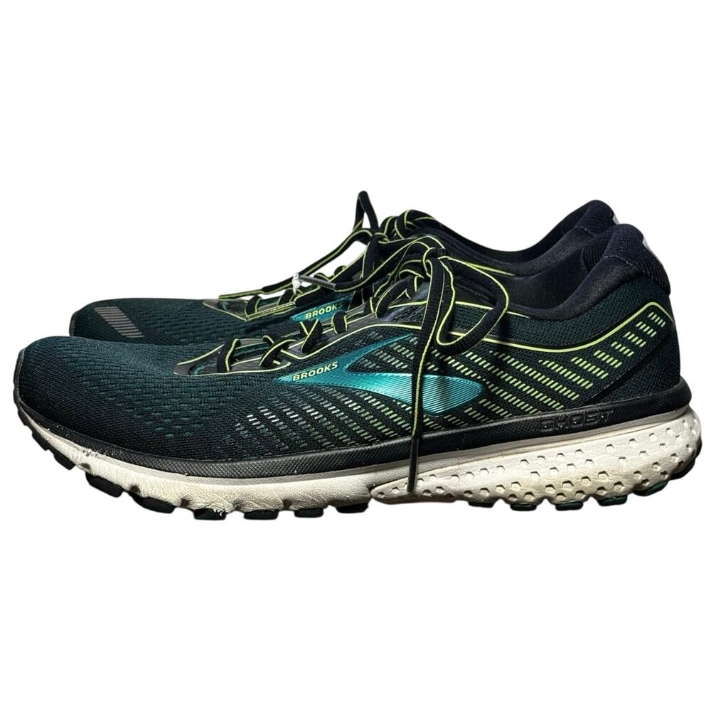 Brooks Ghost 12 Mens Running Shoes Black Lime Blue Size 9 Medium D 1103161D018